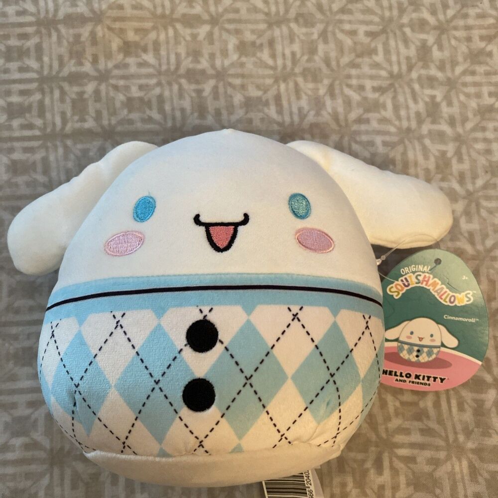 Squishmallows 8 Inches Hello Kitty Cinnamoroll Plaid New With Tags